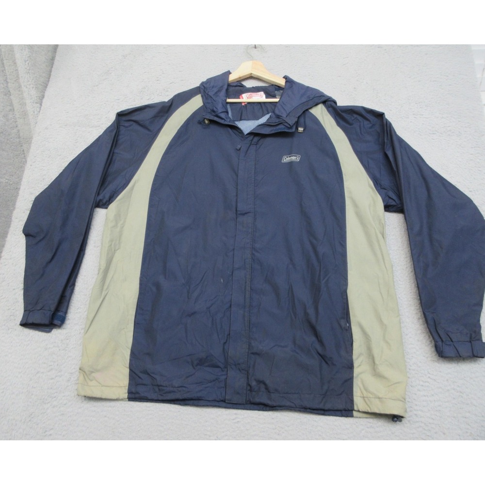 Coleman Windbreaker Jacket Mens 3XL Blue Colorblock Outdoor Gorpcore‎ Hiking